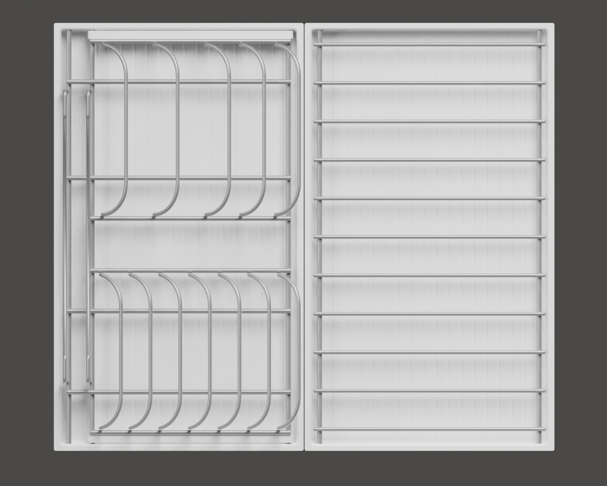 Сушка выдвижная Ф14 Дайнинг Агент 600 мм крепление к фасаду цвет ТИТАН цвет дна Белый Kessebohmer | официальный магазин