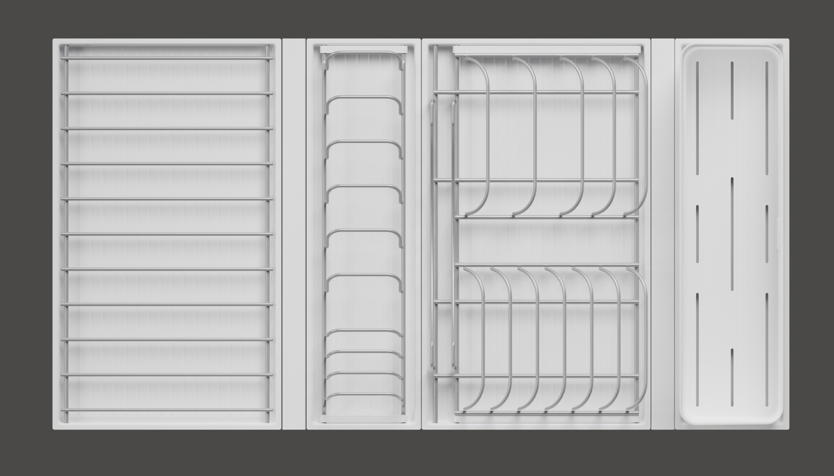 Сушка выдвижная И1234 Дайнинг Агент 900 мм передний бортик цвет ТИТАН цвет дна Белый Kessebohmer | официальный магазин