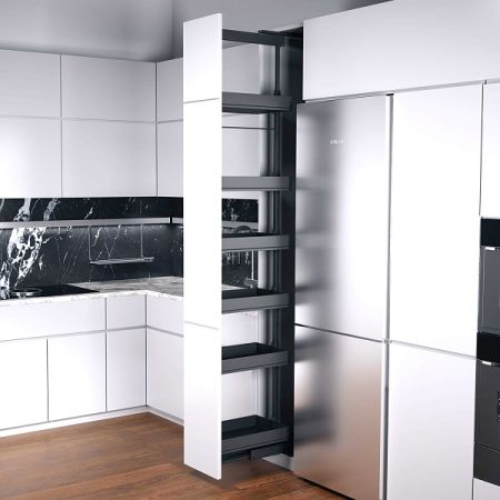 КОМПЛЕКТ ПВ, Диспенса 90° 450 мм, H 1900-2300, Арена ПЬЮР, 6 полок, цвет АНТРАЦИТ