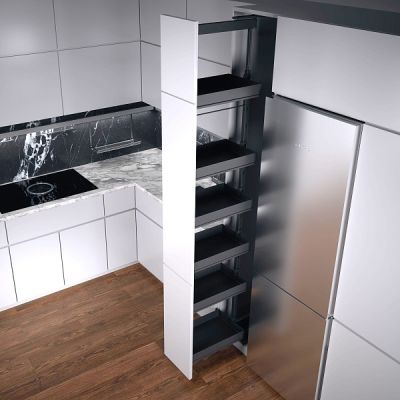 КОМПЛЕКТ ПВ, Диспенса 90° 400 мм, H 1900-2300, Арена ПЬЮР, 6 полок, цвет АНТРАЦИТ Kessebohmer | официальный магазин